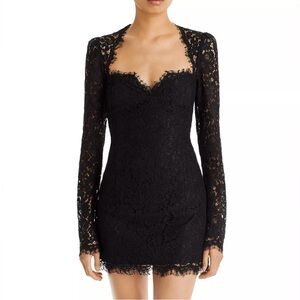 Bardot Women's Faedra Dress Size Black Long Sleeve Floral Lace Dress Size M